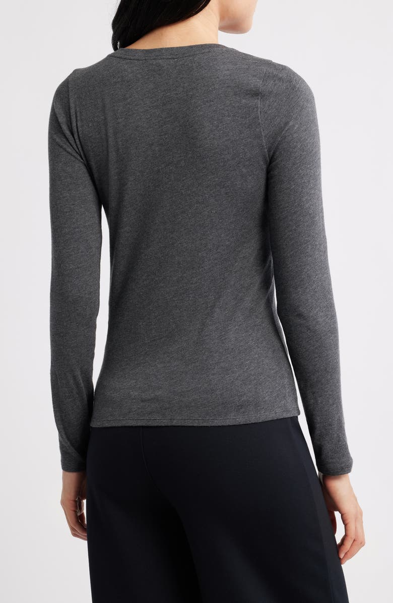 Eileen Fisher V-Neck Long Sleeve T-Shirt, Alternate, color, Charcoal