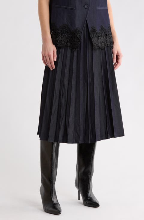 Pleated Midi Skirt