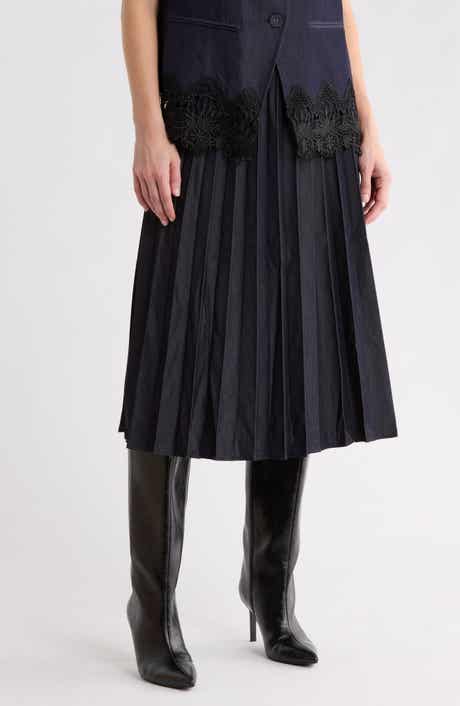 Pleated Midi Skirt