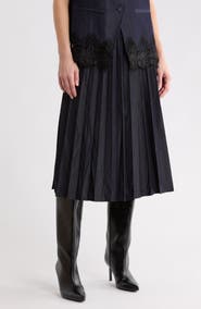 Ellen Tracy Pleated Midi Skirt
