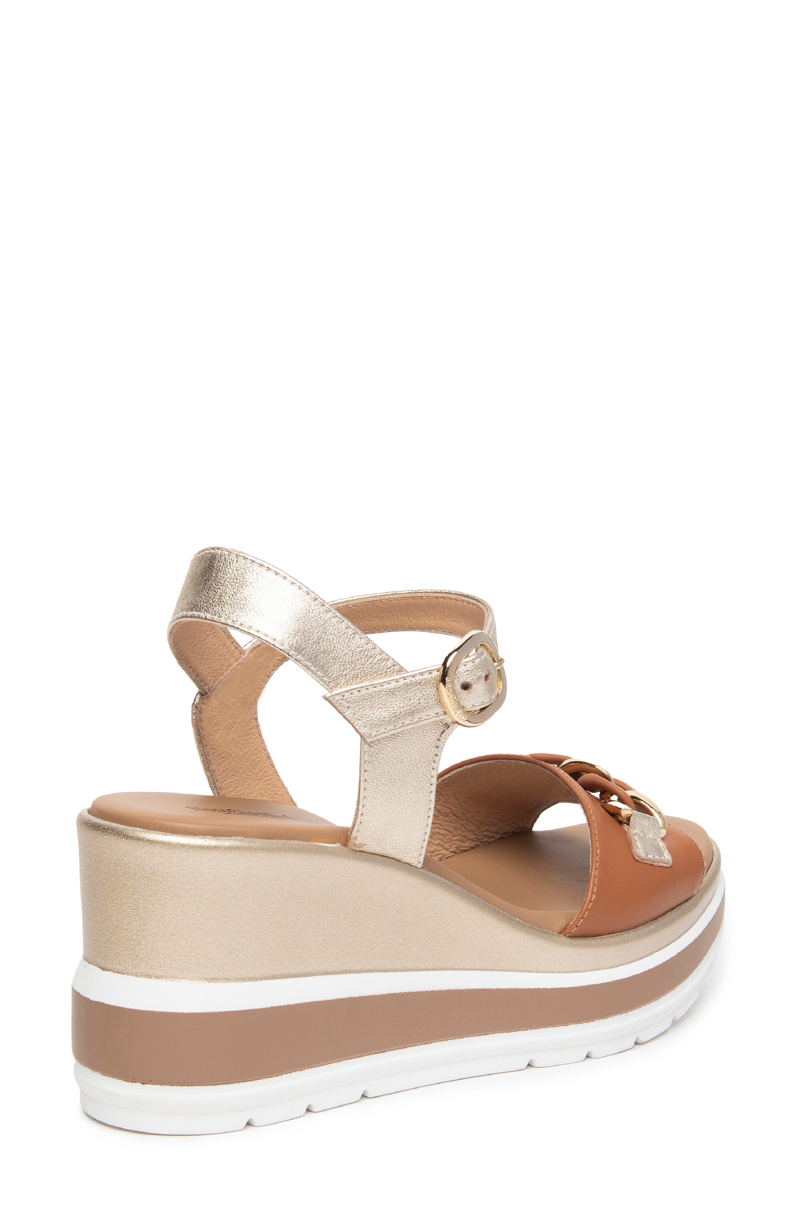 NeroGiardini Chain Ankle Strap Platform Wedge Sandal, Alternate, color, 