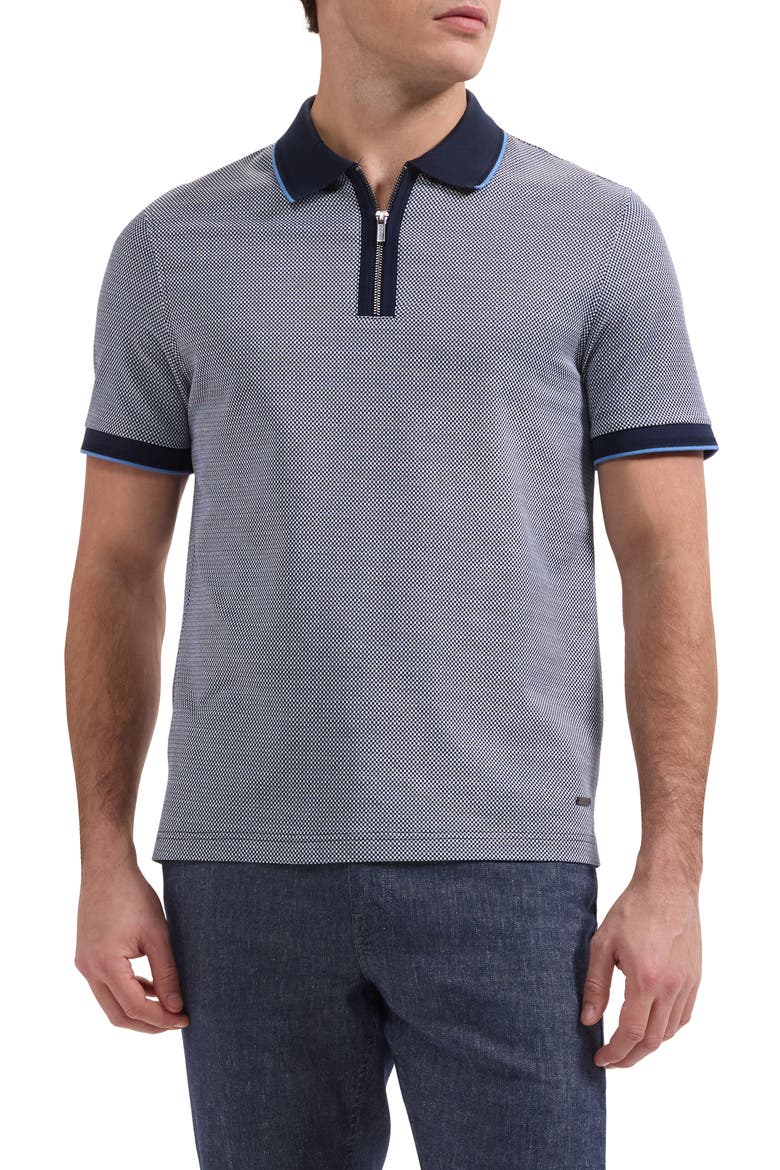Quarter Zip Polo, Main, color, NAVY