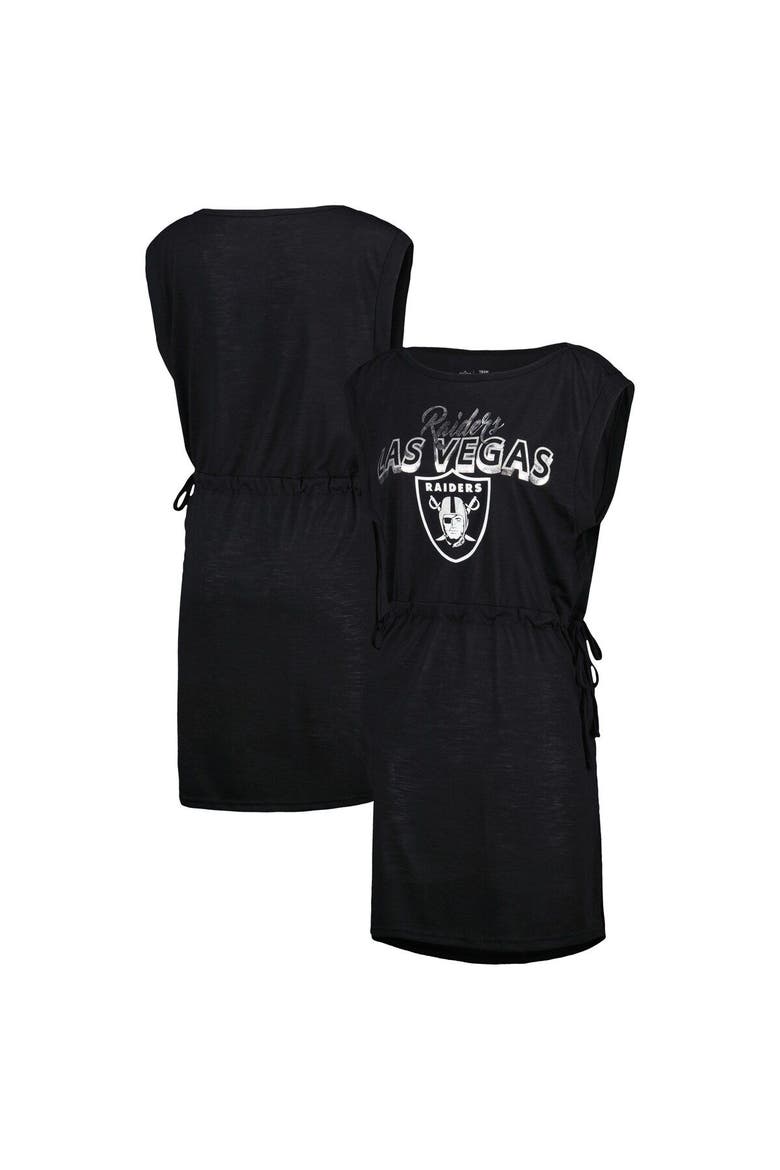 Women's G-III 4Her by Carl Banks Black Las Vegas Raiders G.O.A.T. Swimsuit Cover-Up, Main, color, Black