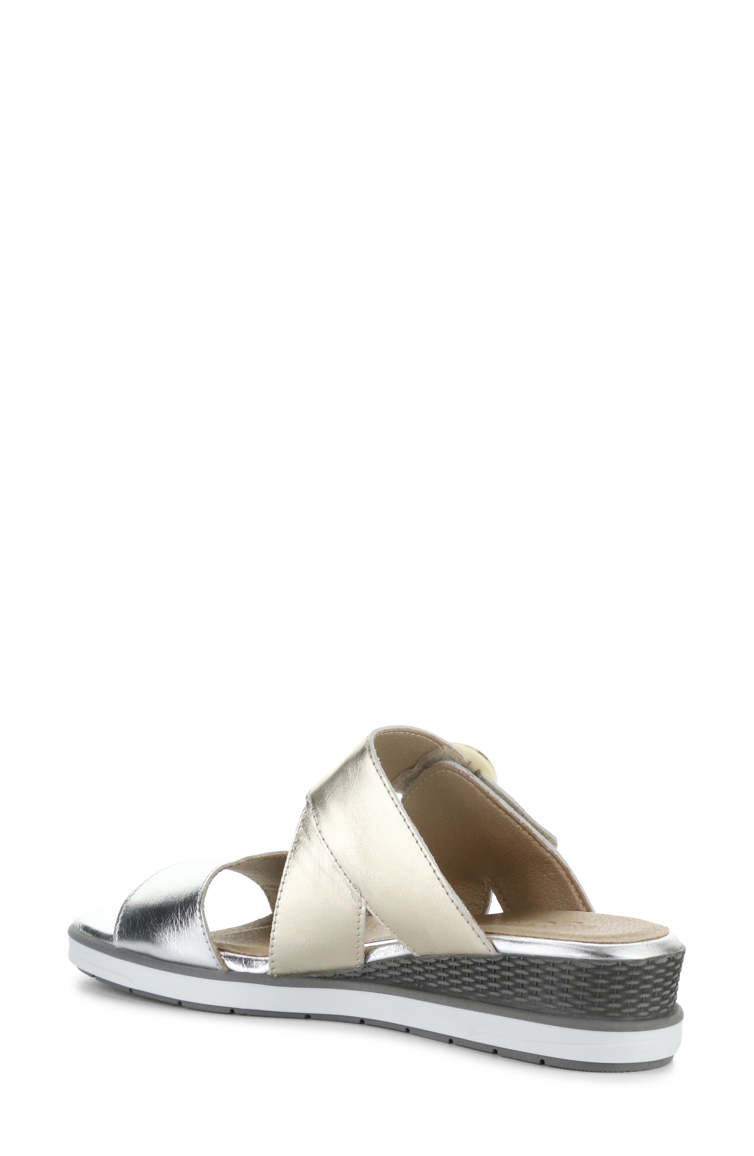 Bos. & Co. Asha Wedge Sandal, Alternate, color, Silver/ Champagne