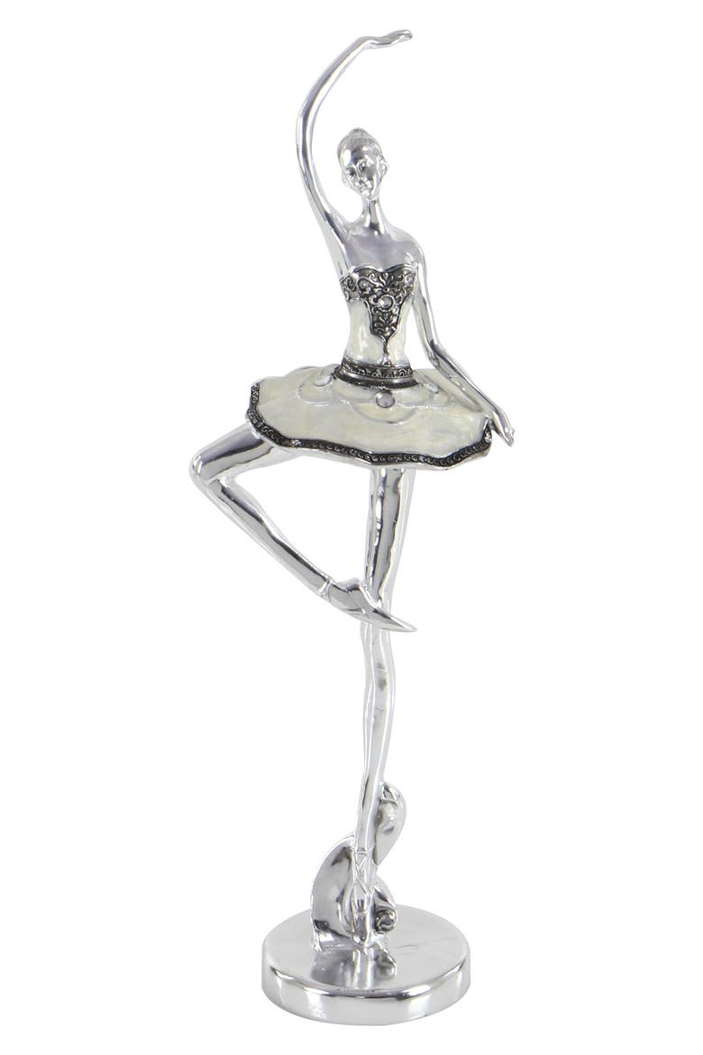 Silvertone Polystone Glam Dancer Sculpture - Set of 3, Alternate, color, SILVER