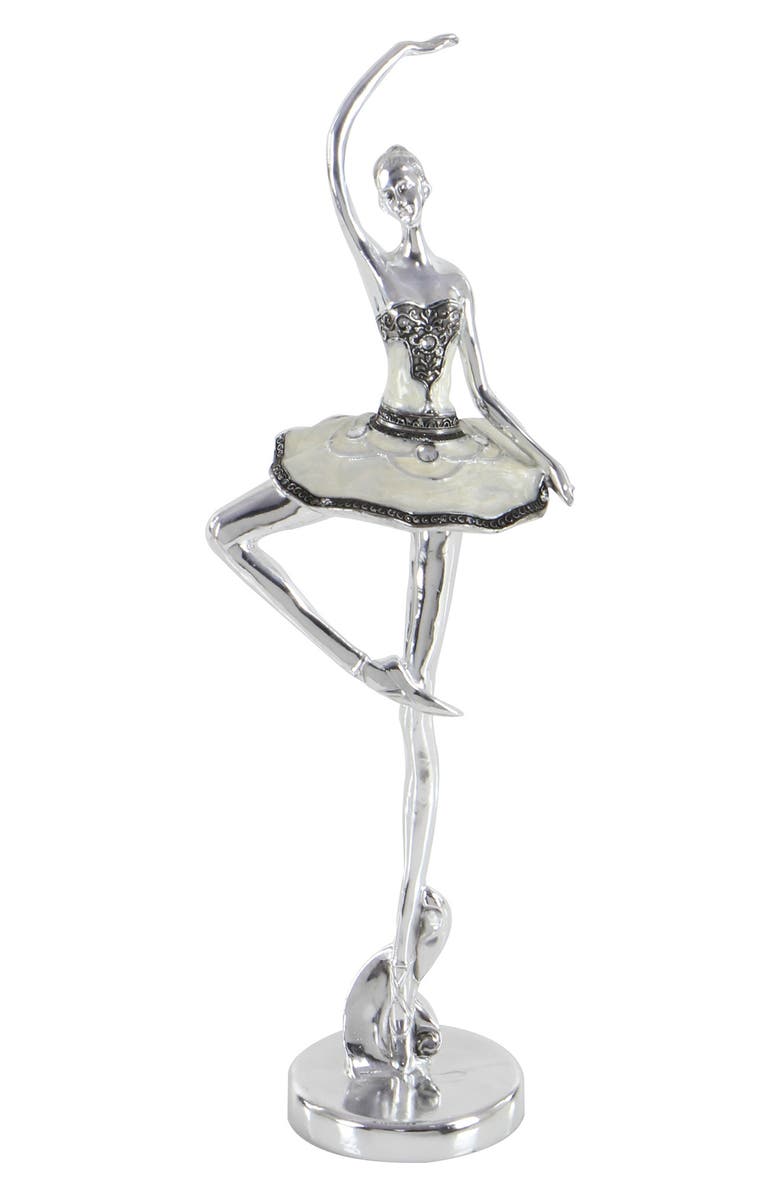 VIVIAN LUNE HOME Silvertone Polystone Glam Dancer Sculpture - Set of 3, Alternate, color, 