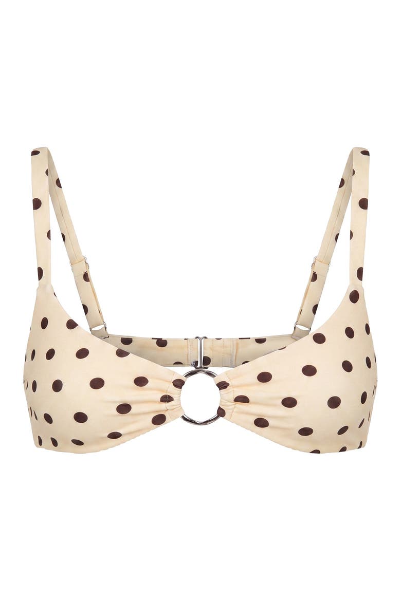 Malie Bikini Ring Top, Alternate, color, Lemon Polka Dot