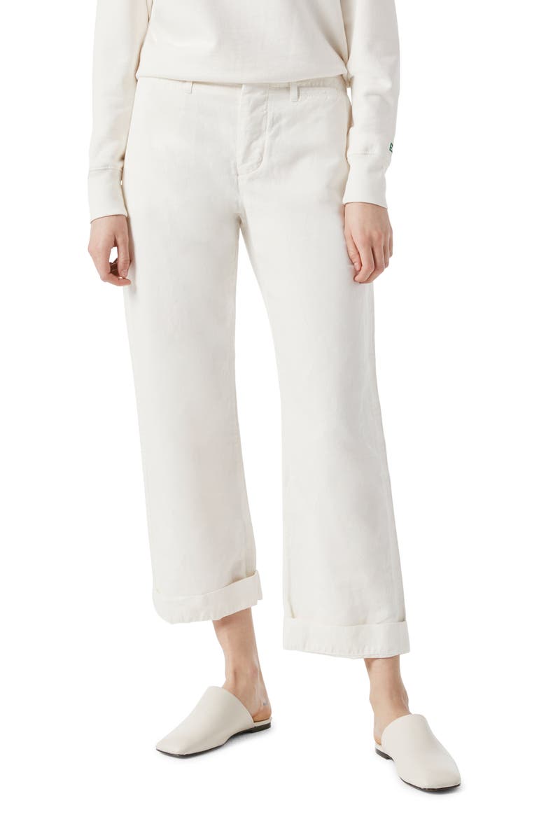 Le Tomboy High Waist Nonstretch Cuffed Trousers, Main, color, VINTAGE WHITE