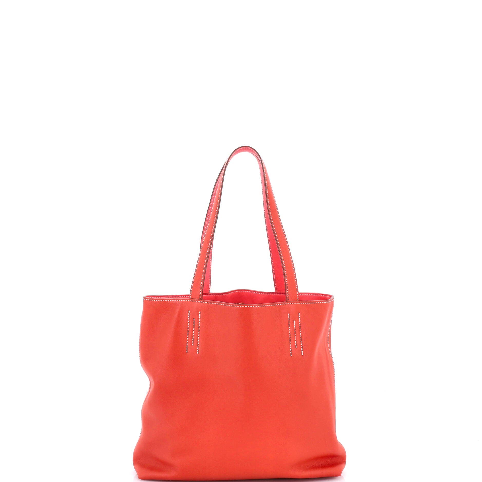 Pre-Owned Hermes Double Sens Tote Veau Sikkim 28, Main, color, Sanguine/Rose Lipstick