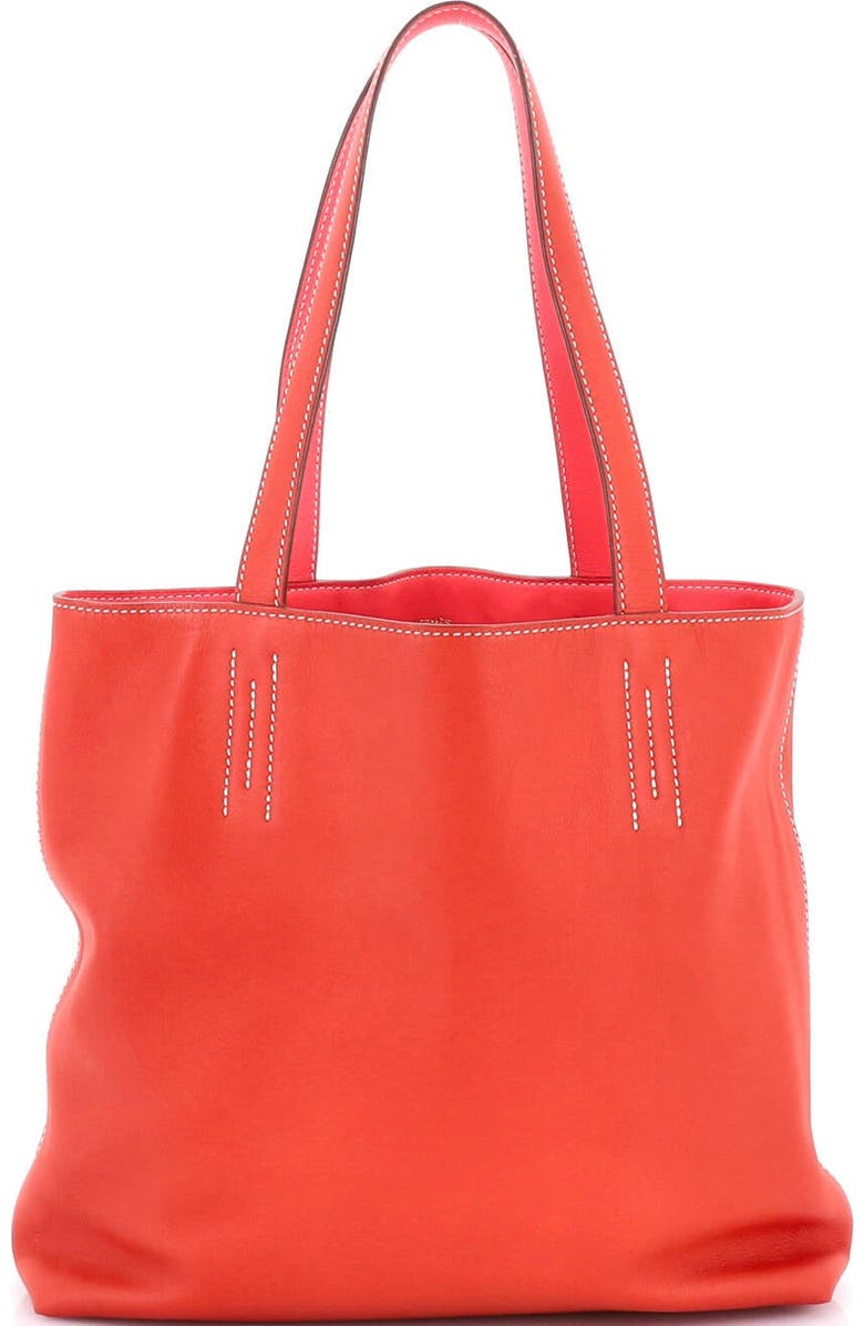 Pre-Owned Hermes Double Sens Tote Veau Sikkim 28, Main, color, Sanguine/Rose Lipstick