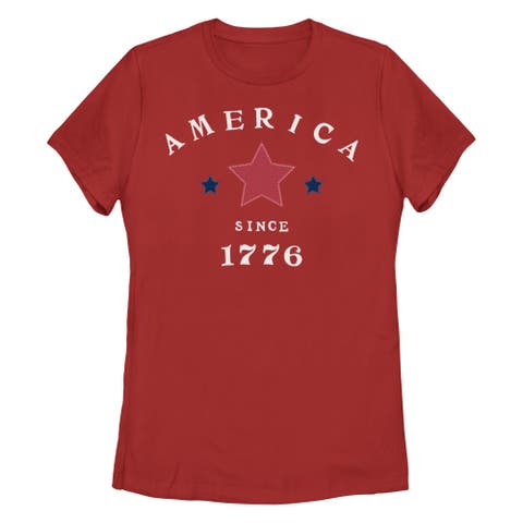 Women's Lost Gods Fourth of July American Since 1776  Graphic T-Shirt