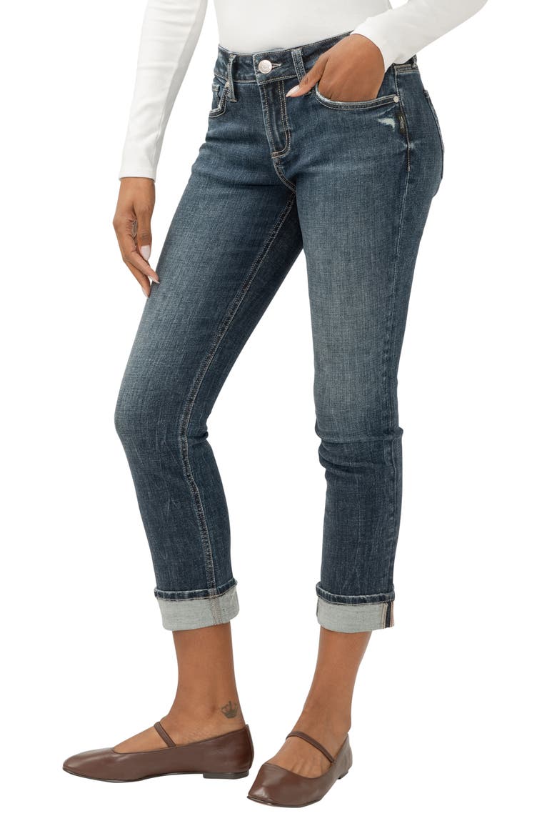 Suki Curvy Mid Rise Crop Straight Leg Jeans, Alternate, color, CHORD