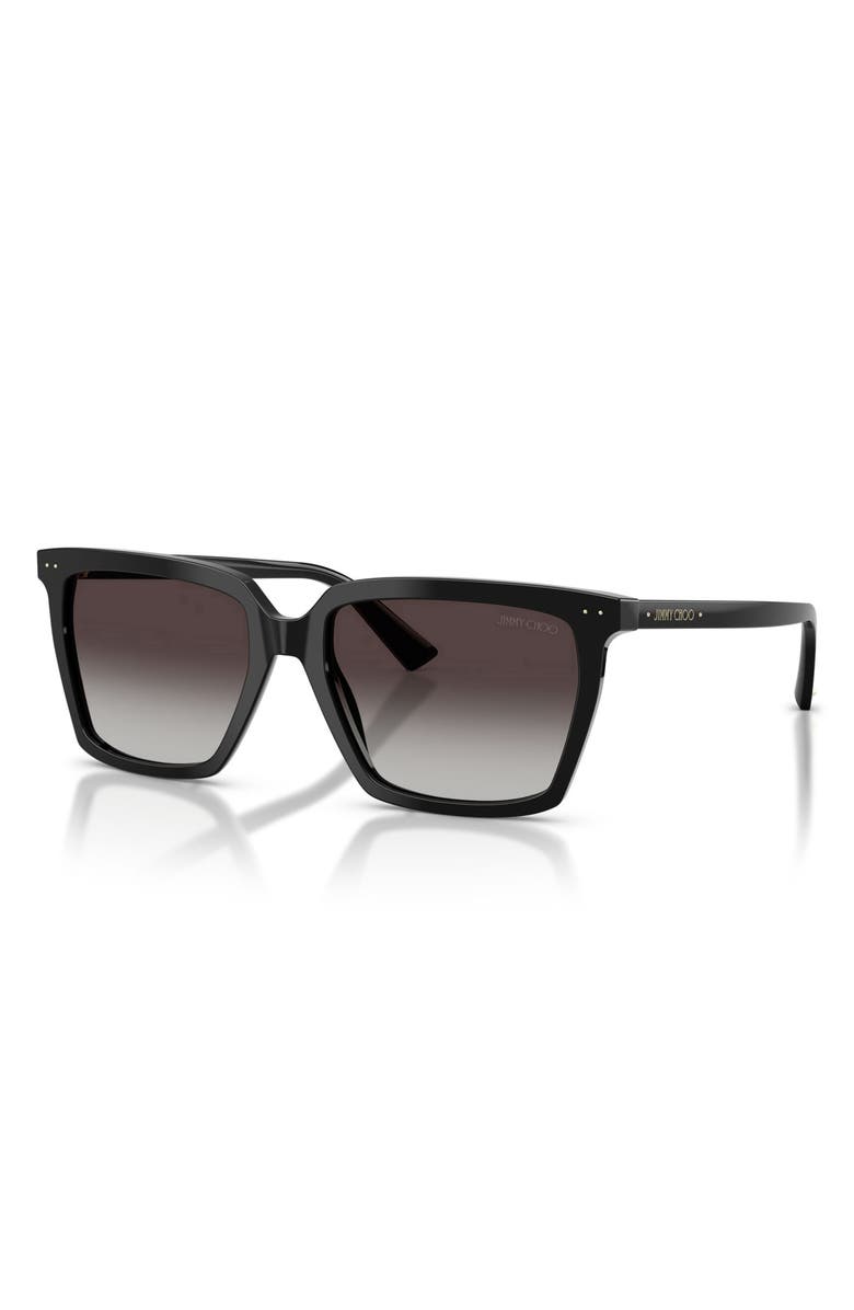 Jimmy Choo 55mm Square Sunglasses, Alternate, color, Black / Gradient Gray