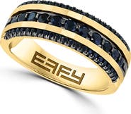 EFFY Men's 14K Gold Plated Sterling Silver Black Sapphire Band Ring