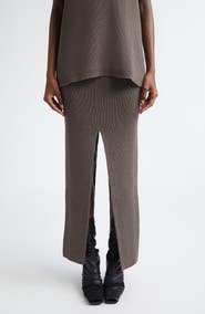 Rick Owens Concordian Sliced Wool Knit Skirt