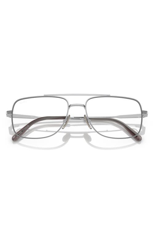 Ray Ban Ray-ban 58mm Square Optical Glasses In Silver