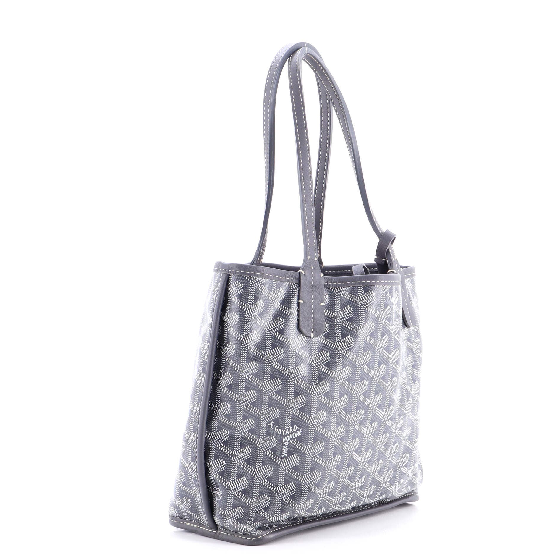 Pre-Owned Goyard Anjou Reversible Tote Coated Canvas Mini, Alternate, color, Gray
