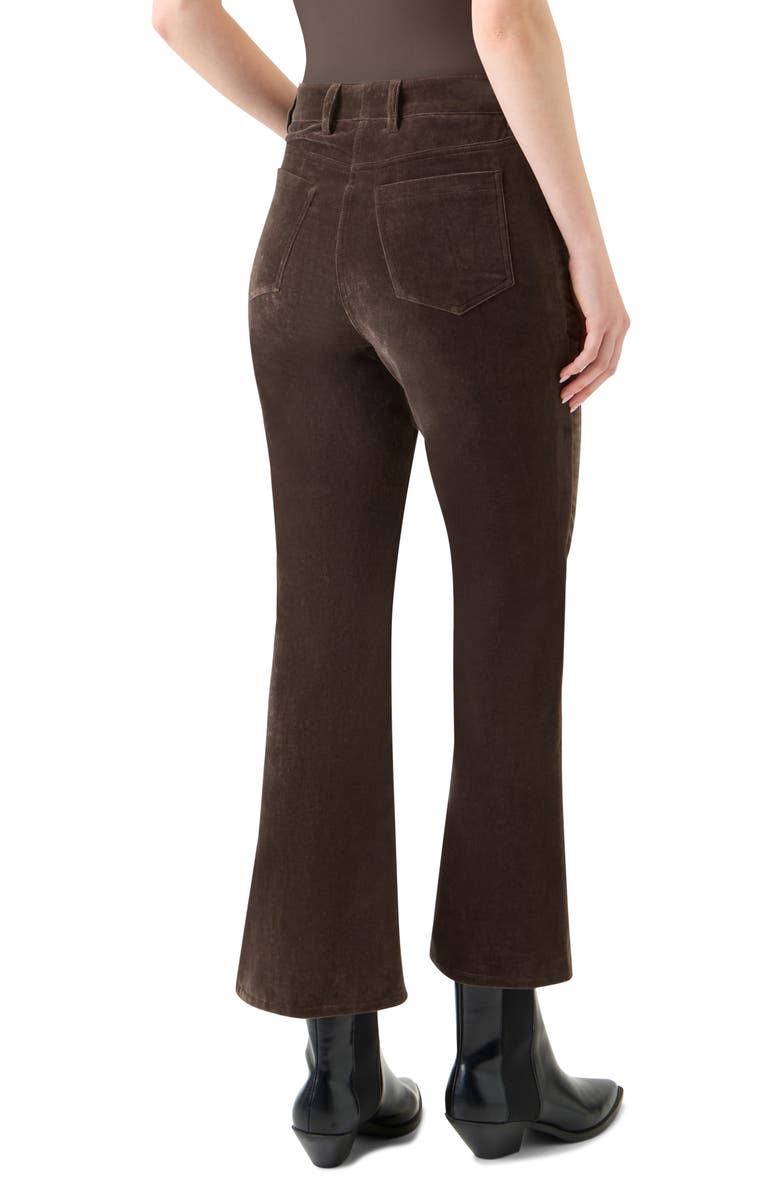 Akris punto Cali Stretch Velveteen Crop Bootcut Pants, Alternate, color, Bark