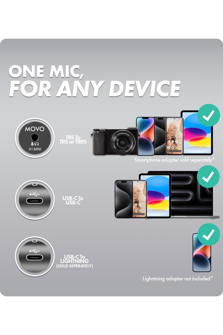 X1-Mini Video Shotgun Mic - Supercardioid 3.5mm/USB-C Analog/Digital Microphone for Cameras, Smartphones, Computers, Alternate, color, Black