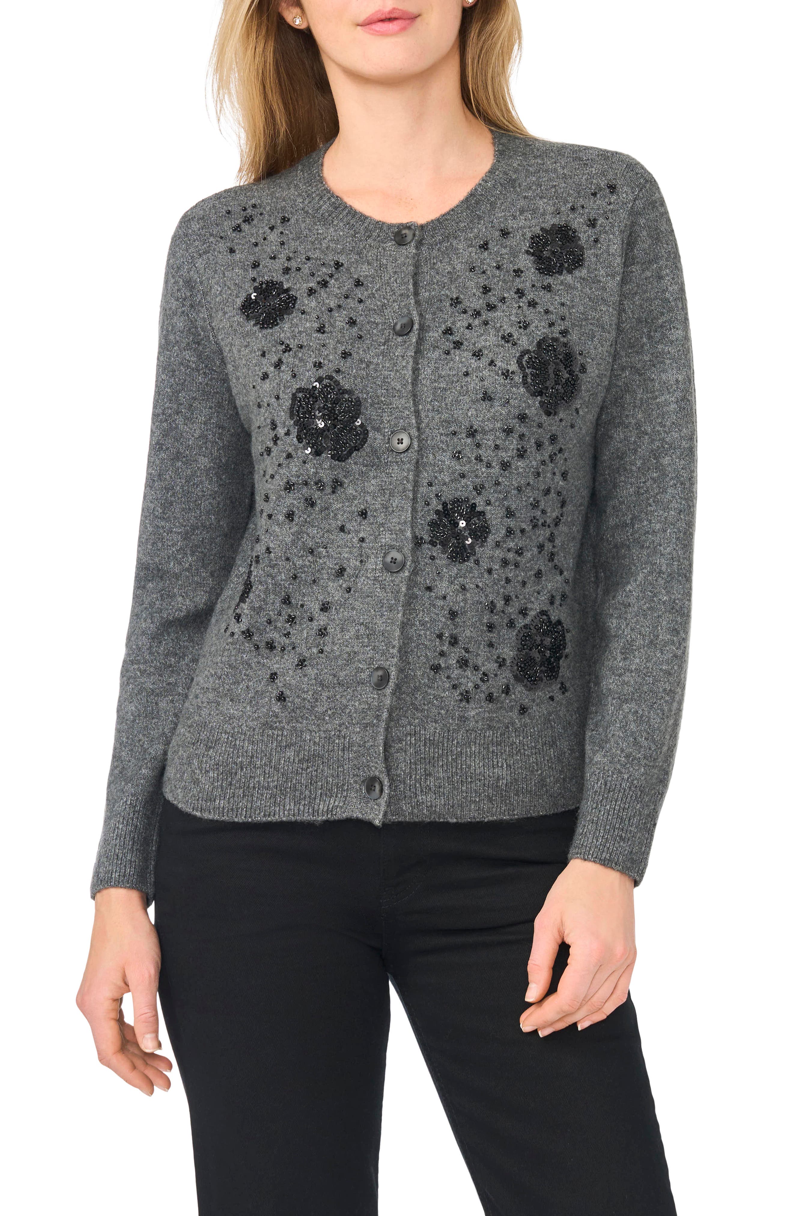 Floral Embellished Cardigan