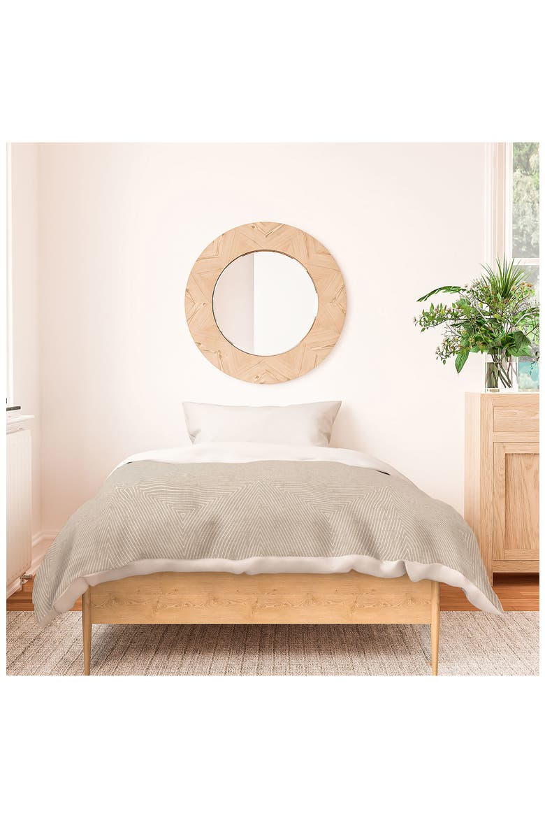 Lad Triangle Stripe 3-Piece Duvet Set - Queen, Main, color, BEIGE