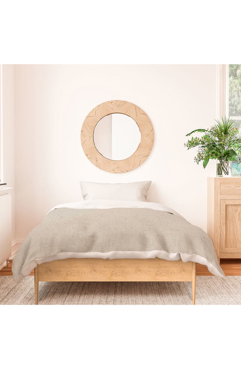 Deny Designs Lad Triangle Stripe 2-Piece Duvet Set - Twin XL, Main, color, Beige