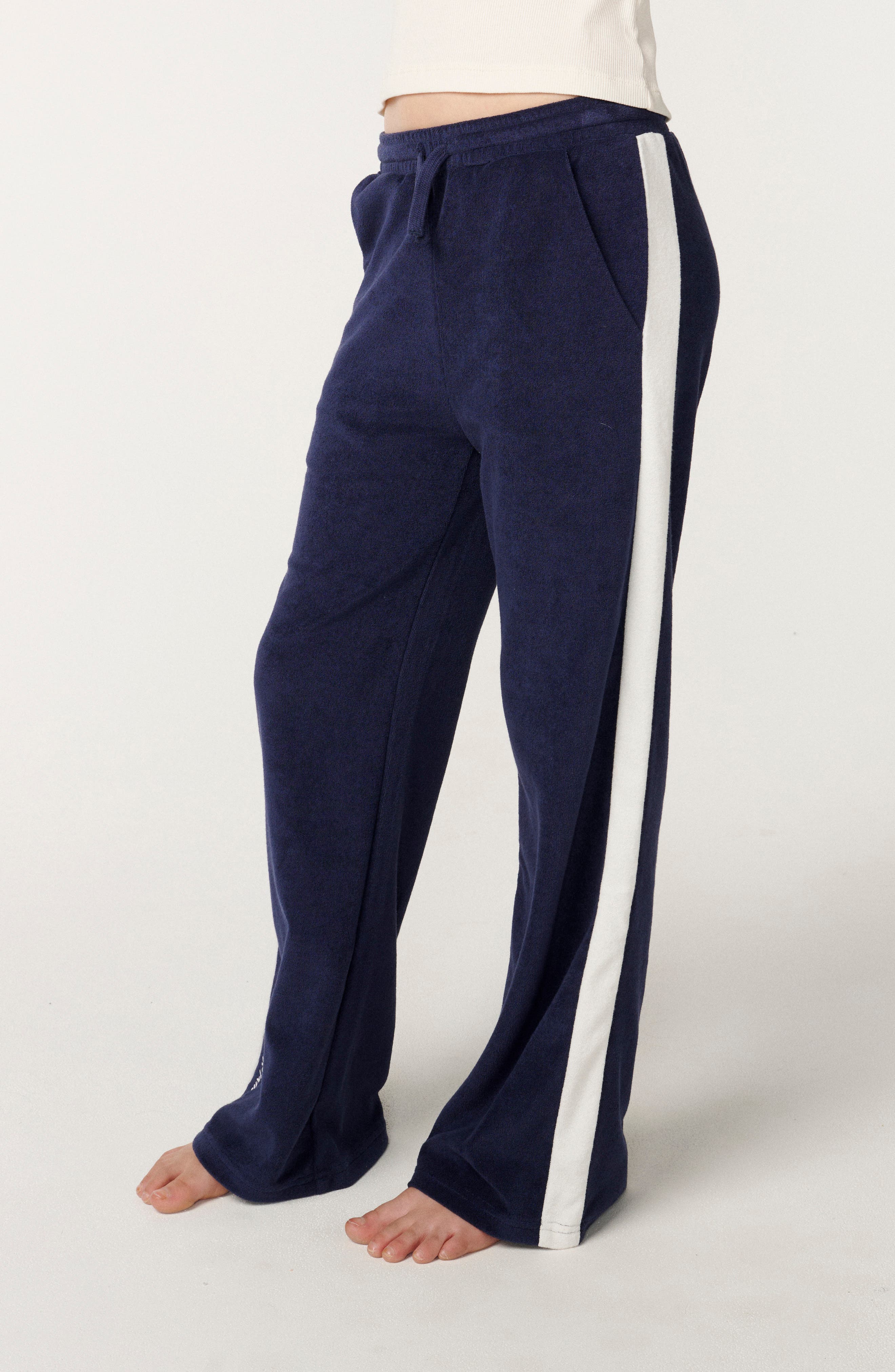 Rip Curl Kids' Costa Del Sol Terry Cloth Pants in Navy at Nordstrom, Size 8