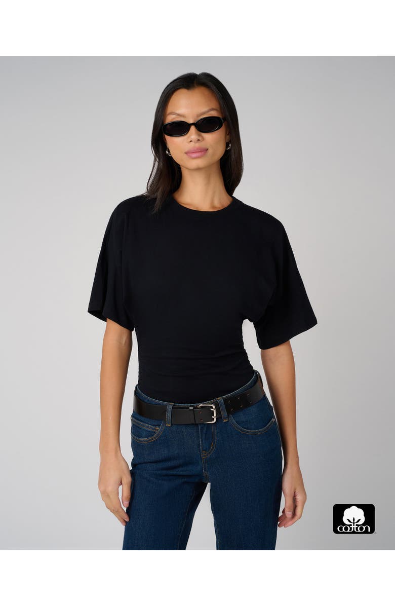 WeWoreWhat Cinched T-Shirt Bodysuit, Main, color, Black