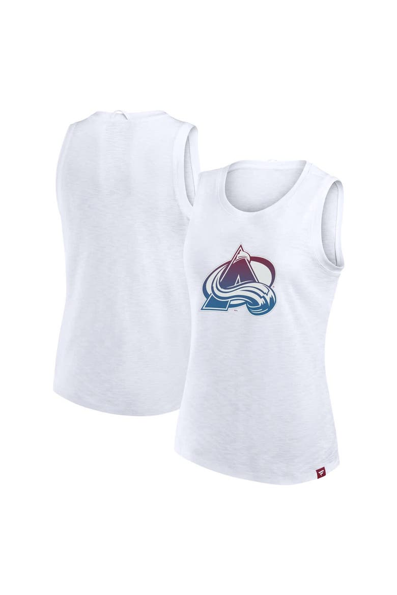Women's Fanatics White Colorado Avalanche Slub Tank Top, Main, color, White