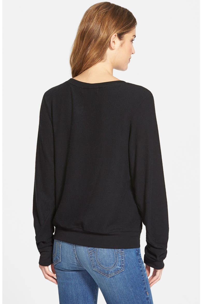 'If At First You Don't Succeed' Long Sleeve Pullover (Nordstrom Exclusive), Alternate, color, JET BLACK