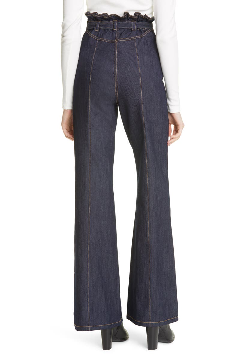 Cinq à Sept Wendy Paperbag Waist Wide Leg Jeans, Alternate, color,