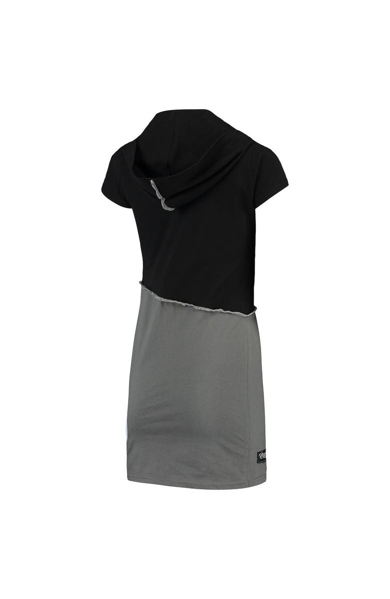 REFRIED APPAREL Women's Refried Apparel Black/Gray New York Jets Sustainable Hooded Mini Dress, Alternate, color, Black