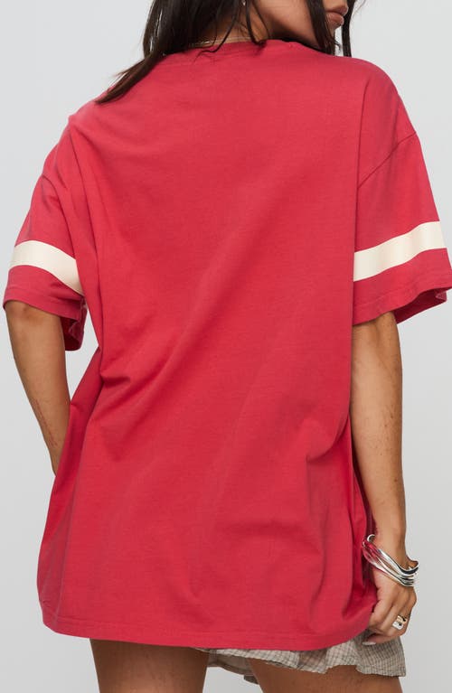 Princess Polly New York Oversize Cotton Graphic T-shirt In Red