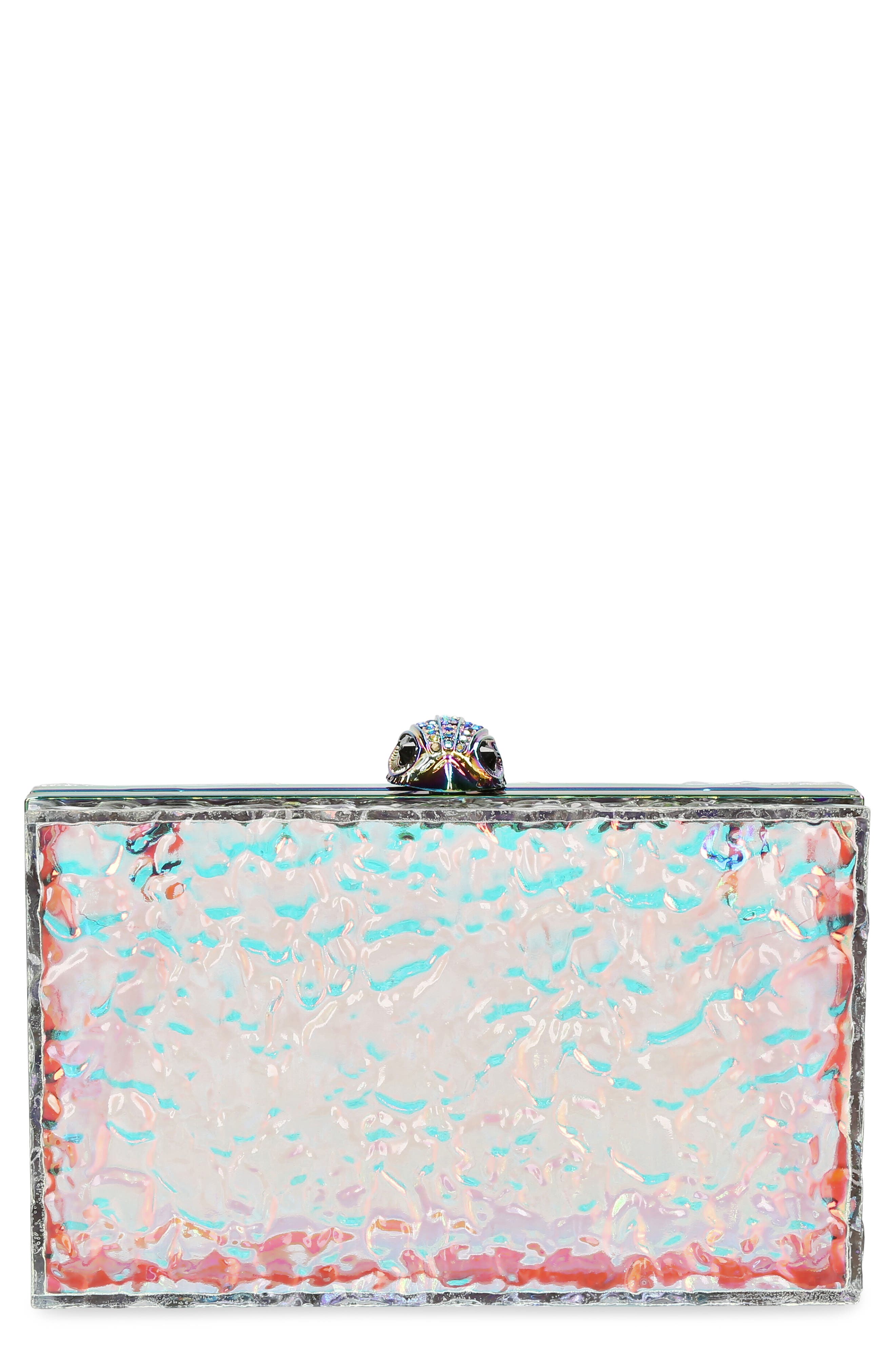 Kurt Geiger London Eagle Iridescent Box Clutch, Main, color, 