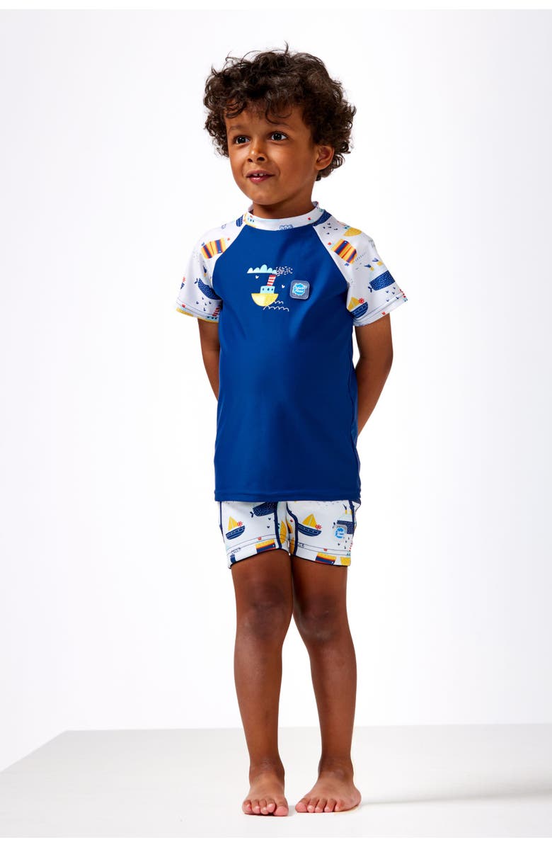 Splash About Kids Short Sleeve Rashguard, Alternate, color, Tug Boat's