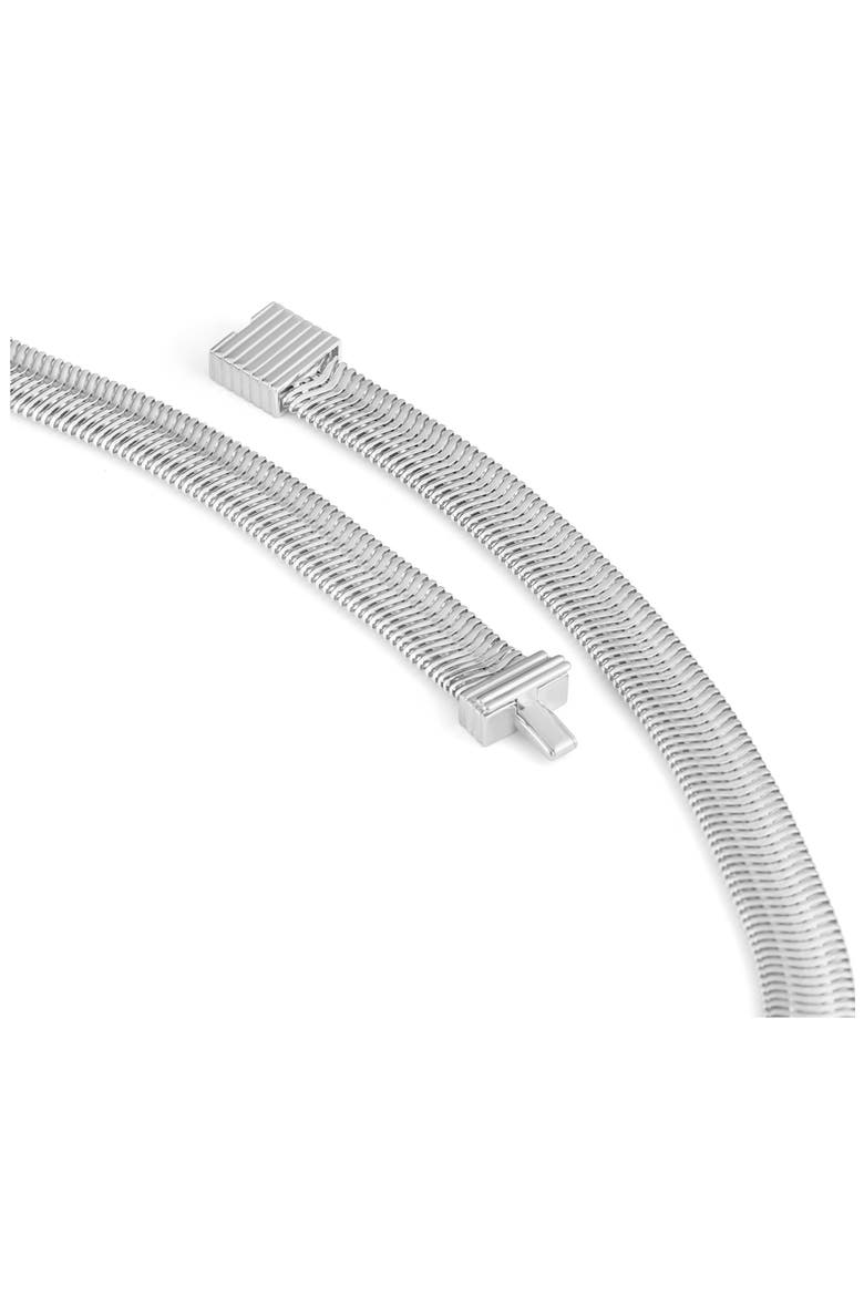 Liz Herringbone Chain Necklace, Alternate, color, SILVER