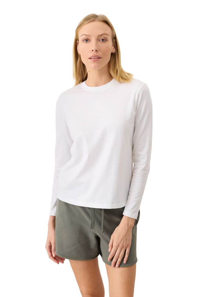 Organic Cotton Softspun Essential Crewneck Long Sleeve Tee, Main, color, White