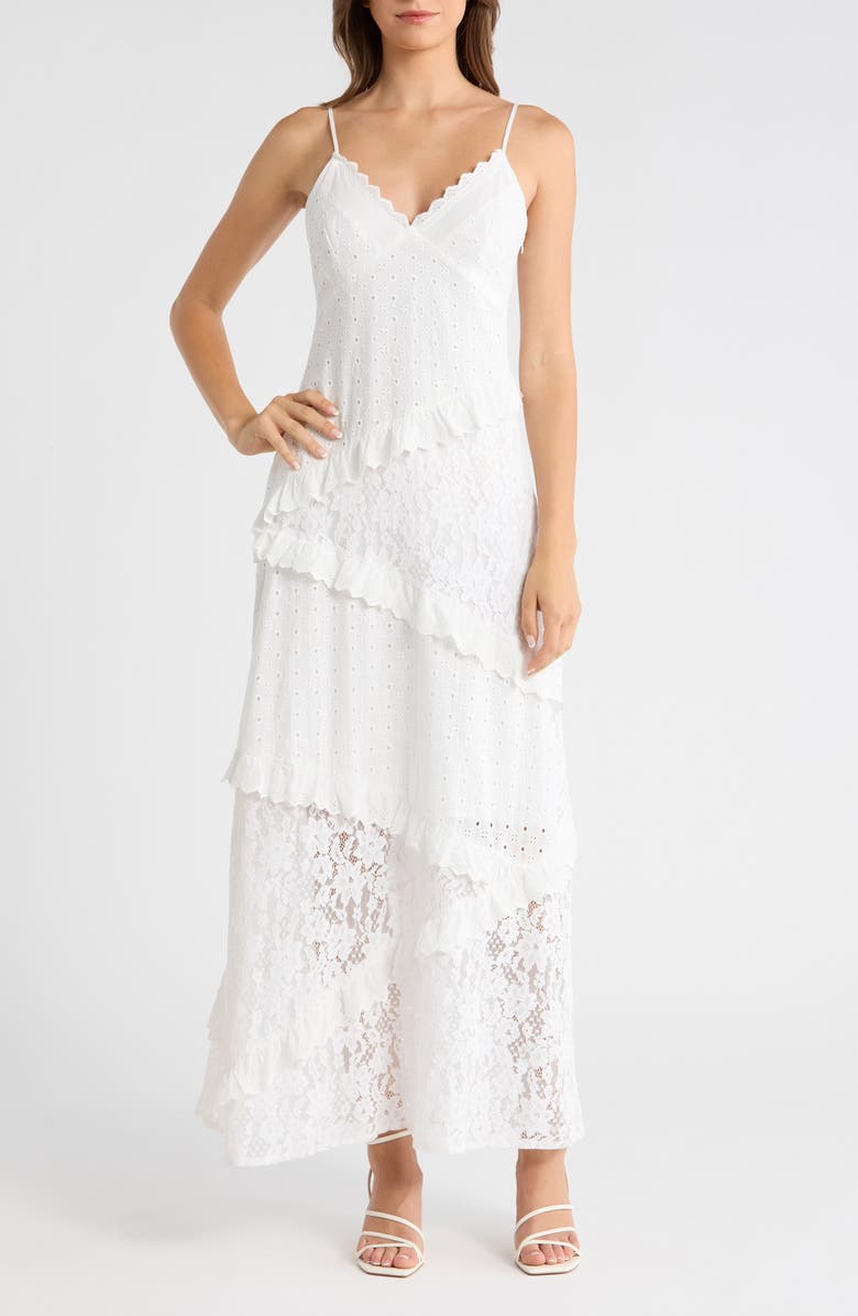 Steve Madden Giah Lace Maxi Slipdress, Main, color, Antique