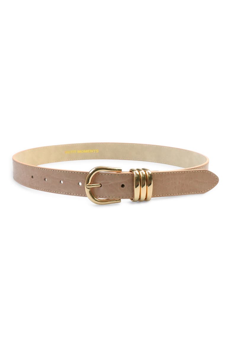 Polished Belt, Main, color, BEIGE CROC/ GOLD