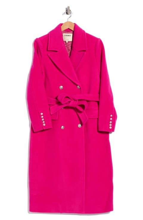 Olina Belted Wool Blend Trench Coat