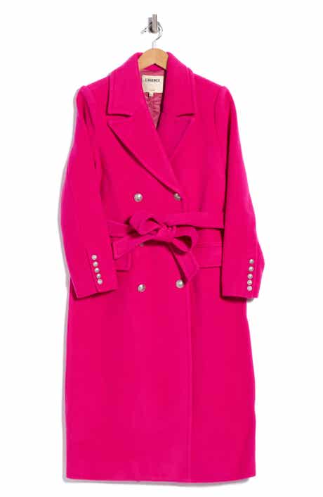 Olina Belted Wool Blend Trench Coat