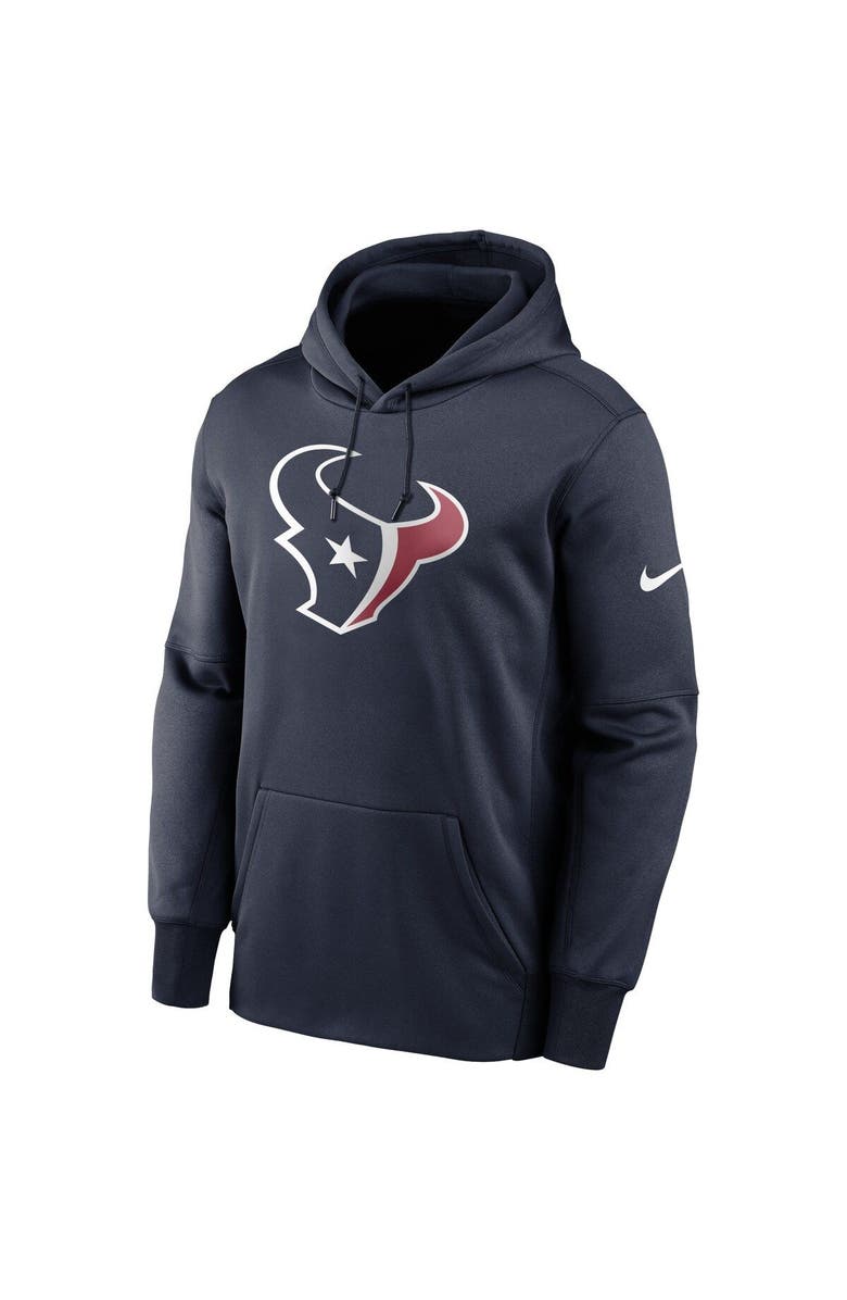 Nike Men's Nike Navy Houston Texans Fan Gear Primary Logo Therma Performance Pullover Hoodie, Alternate, color, Navy