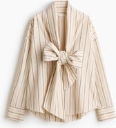 H&M Tie-front Poplin Shirt