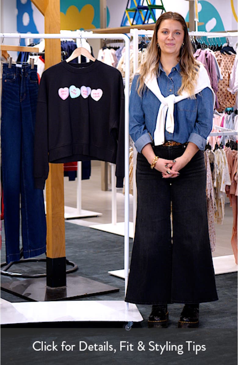 Mini Hearts Fleece Graphic Sweatshirt, sales video thumbnail