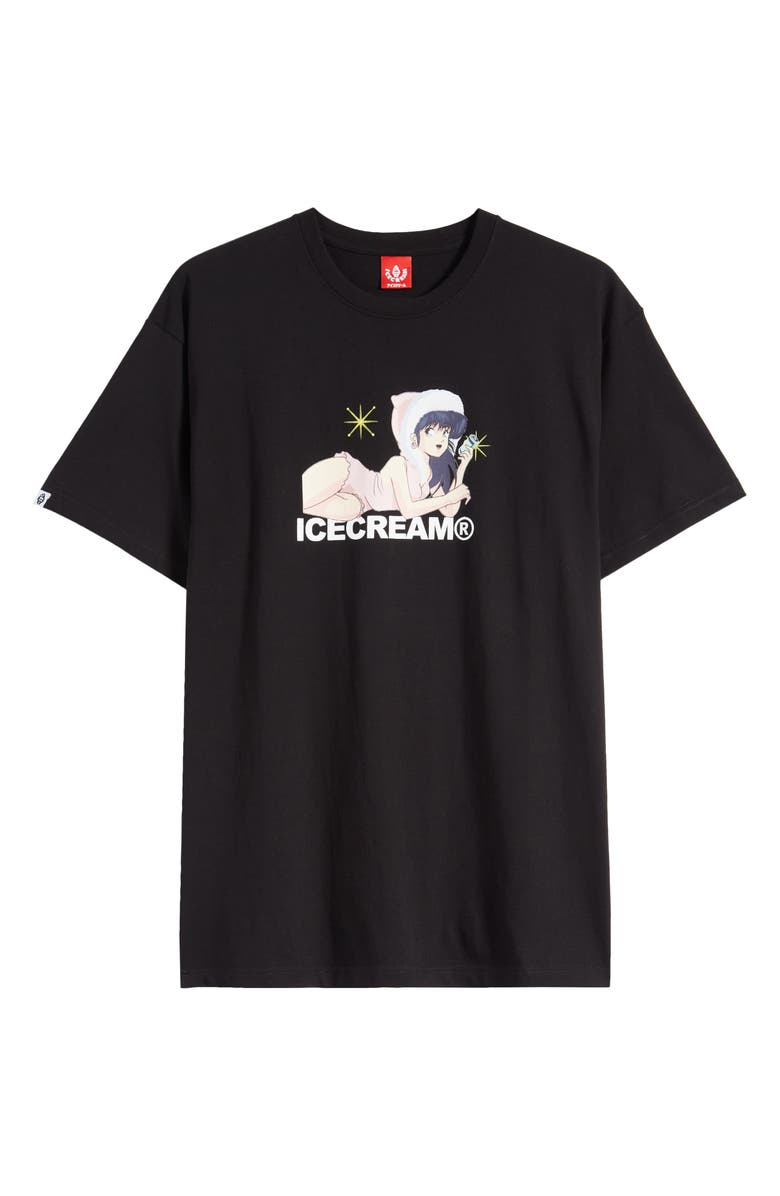 ICECREAM Fur Coat Cotton Graphic T-Shirt, Alternate, color,