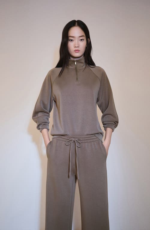 MANGO MANGO ELASTIC WAIST WIDE LEG KNIT PANTS