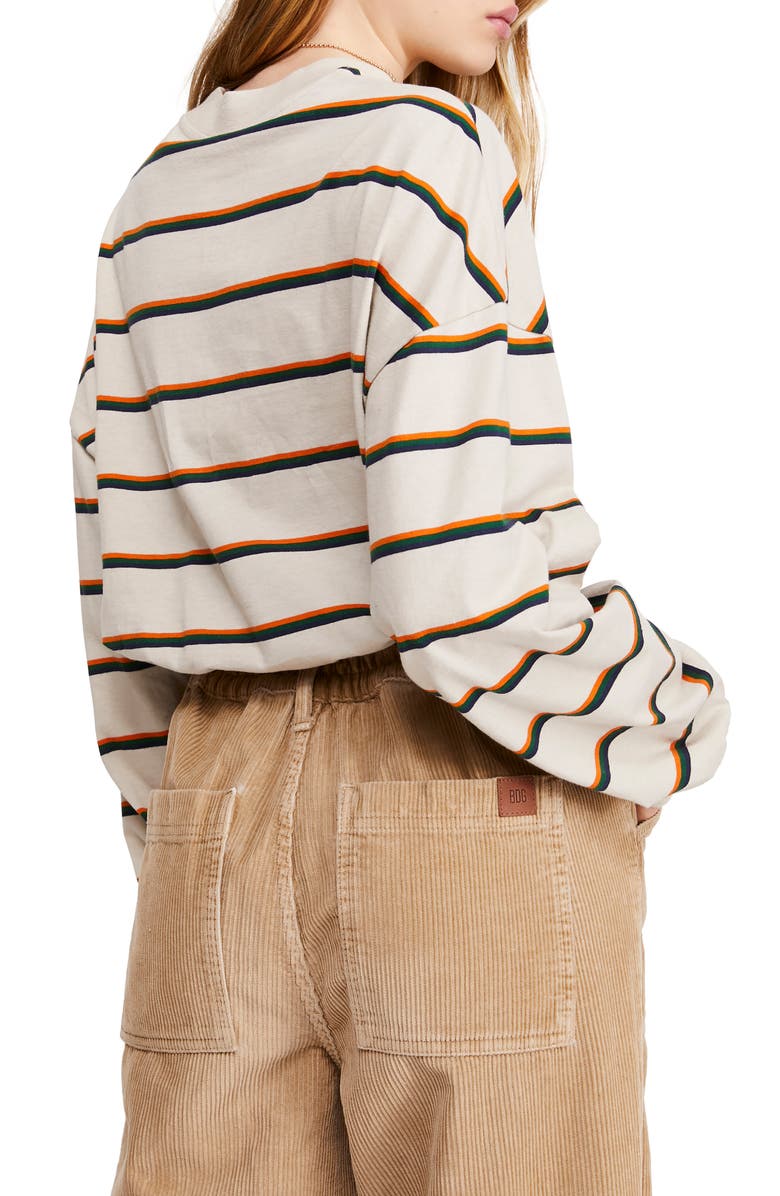 BDG Urban Outfitters Cinch Hem Stripe Sweatshirt, Alternate, color,