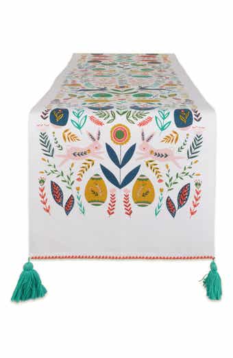 Design Imports Easter Folk Embellished Table Runner