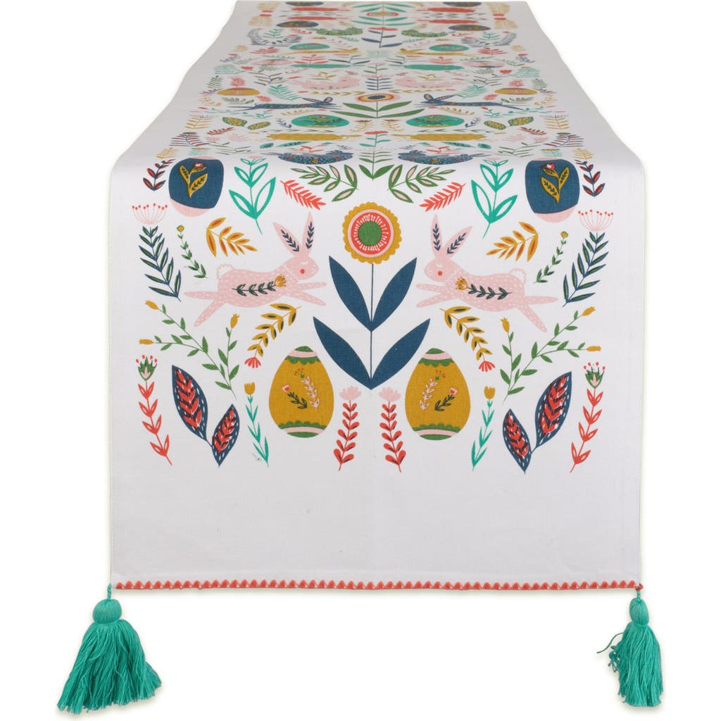 Design Imports Easter Folk Embellished Table Runner In Multi