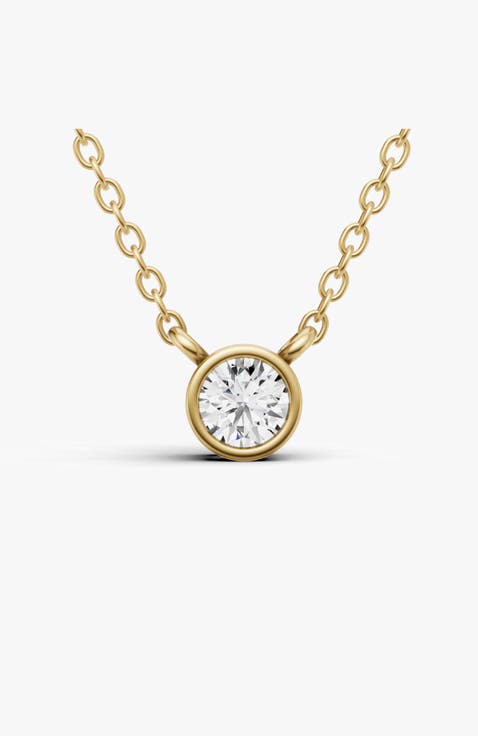 14K Gold 0.5 ct Lab-Grown Diamond Solitaire Pendant